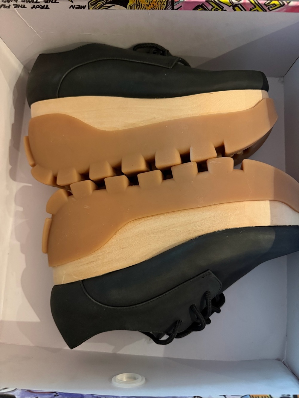 Jeffrey Campbell Black and Gum Platform Lace-Up Shoes